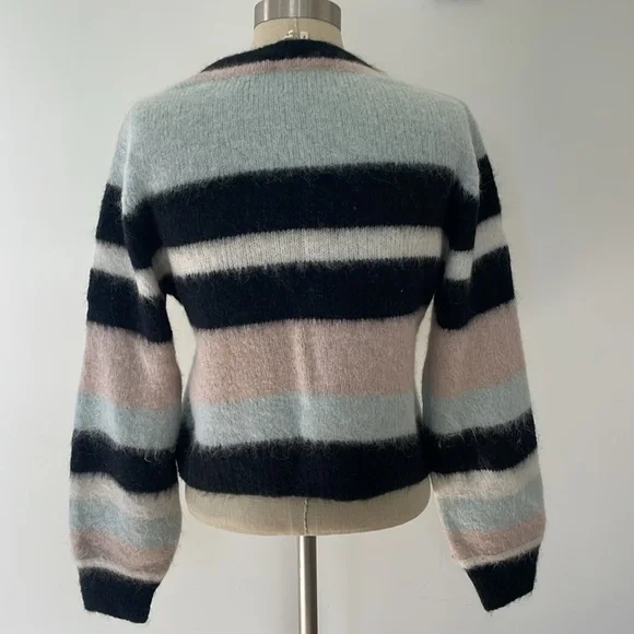 Ba&sh lady pullover Alpaca striped sweater made in Italy - size 0 - Picture 3 of 10